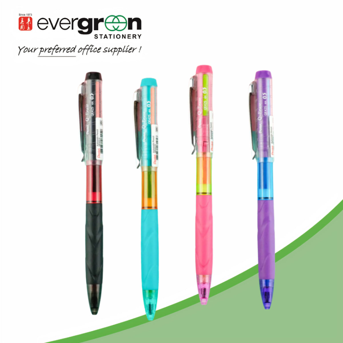 [SG] Pentel QE425/427 Q-Erase Mechanical Pencil 0.5mm/0.7mm [Evergreen Stationery]