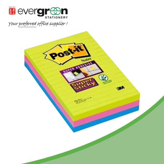 [SG] 3M Post-it Super Adhensive Super Sticky Notes Lined 660-3ssuc [Evergreen Stationery]
