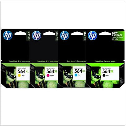 HP Yield Black and Standard C/M/Y Color Ink Cartridges Model:564XL (B) Colour