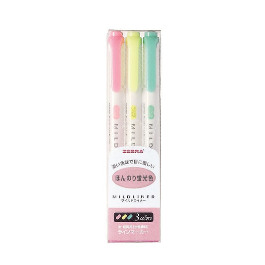 [SG] [LIMITED EDITION] Zebra Mildliner Fluo Highlighter Wkt7-3c / UNI PUS-102T 3C [Evergreen Stationery]
