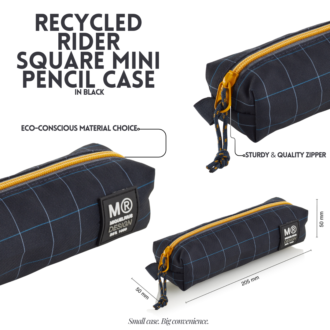 [SG] APLI Recycled Rider Square Mini Pencil Case – Compact & Durable [Evergreen Stationery]