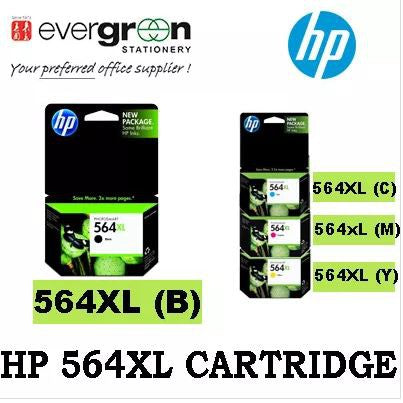 HP Yield Black and Standard C/M/Y Color Ink Cartridges Model:564XL (B) Colour