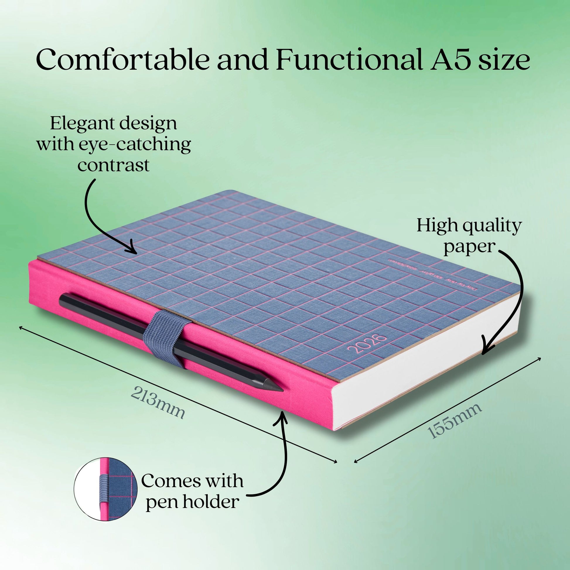 [SG]APLI 2026 A5 Day to Page Sewn Kraft Card Envelope Planner with Stamp Diary | Lines Series [Evergreen Stationery]
