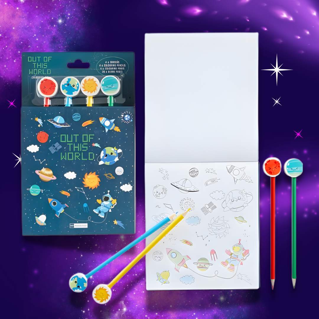 [SG] Apli Miquelrius Space-Themed Coloring & Doodling Set [Evergreen Stationery]