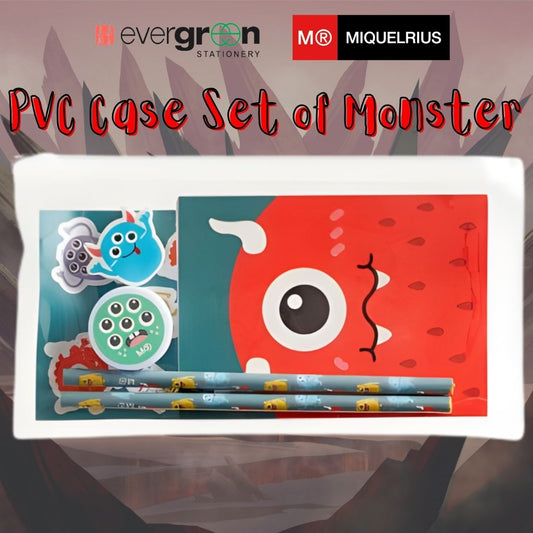 [SG] APLI MIQUELRIUS PVC Case Set of Monster [Evergreen Stationery]