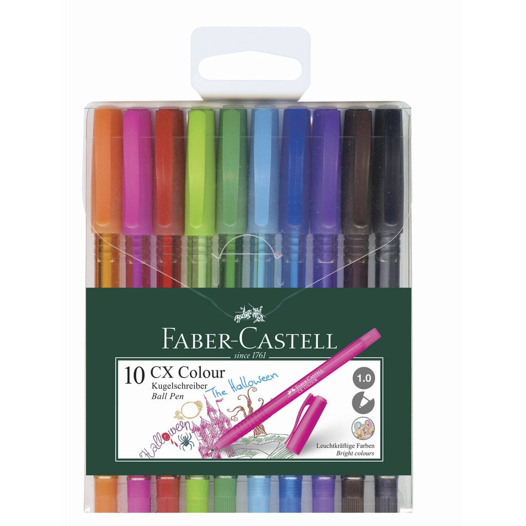 Faber-Castell CX Colour Ballpen, Wallet of 10