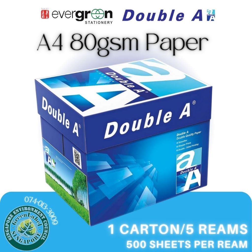 [SG] Double A A4 80GSM Paper [Evergreen Stationery]