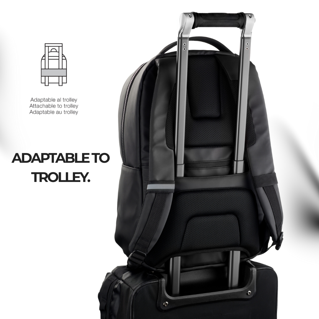 [SG] APLI Black Backpack M – Work & Travel Bag | 22L Capacity | Water-Repellent Finish [Evergreen Stationery]