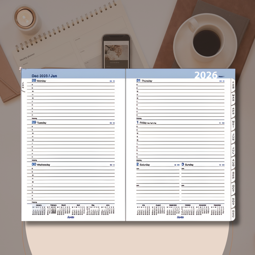 [SG] 2026 A5 Week-To-View Corporate Planner | 6 O Rings [Evergreen Stationery]