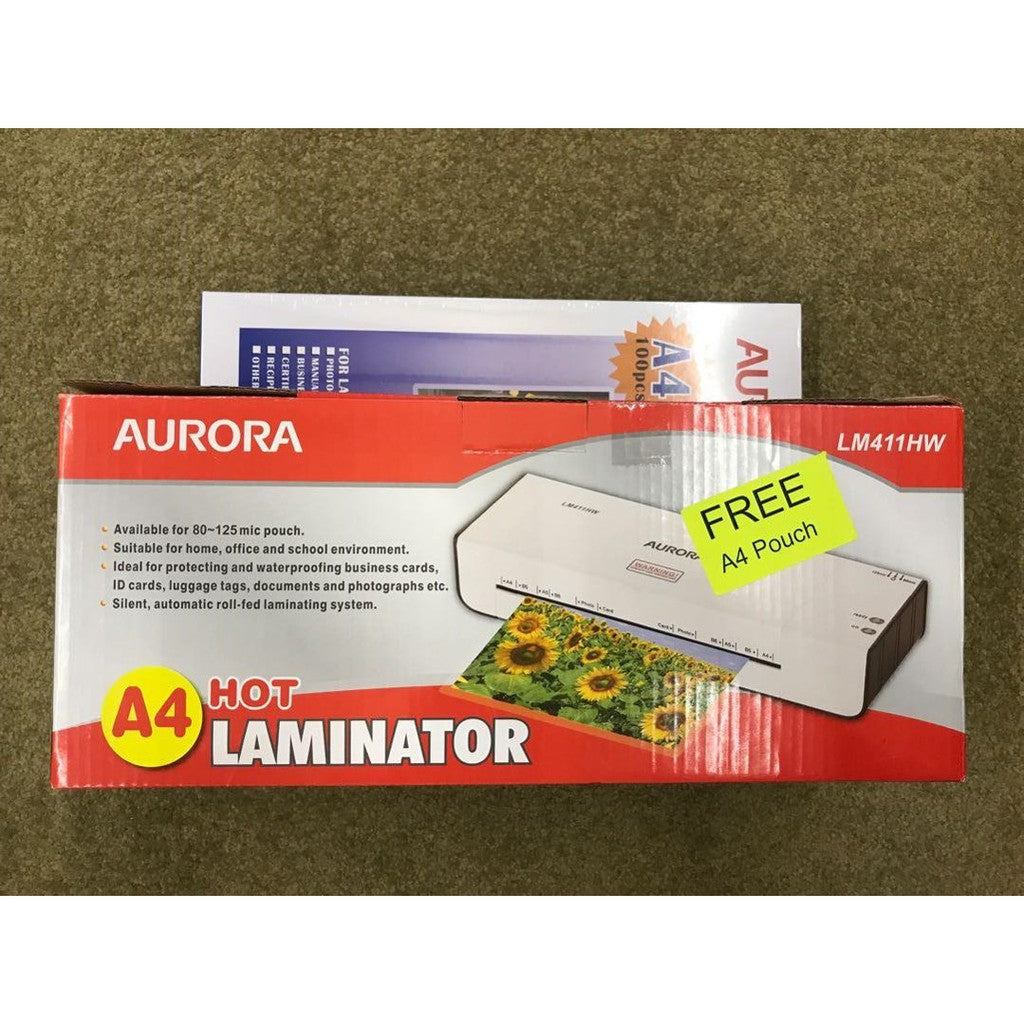 Aurora LM411HW A4 Laminator | FREE A4 Pouch
