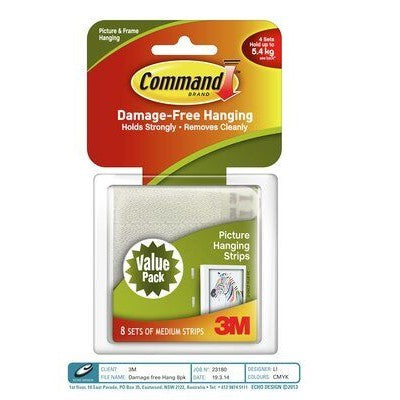 Command™ Medium Picture Hanging Strips 17204VP, 12 Pairs/Pack