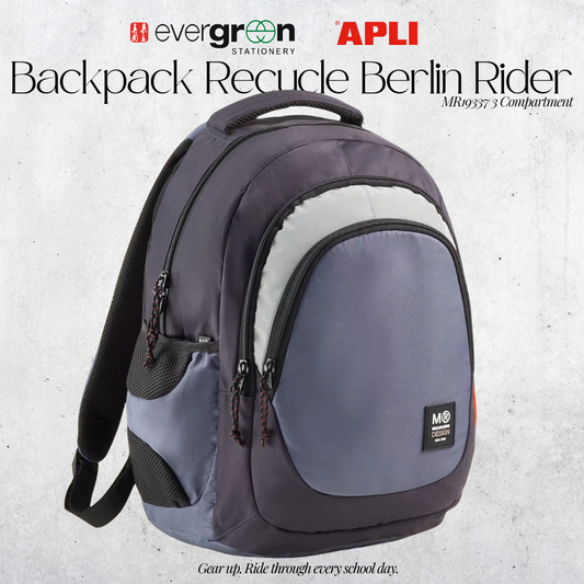[SG] APLI Recycled Berlin Backpack – 3 Compartments | Rider Design [Evergreen Stationery]