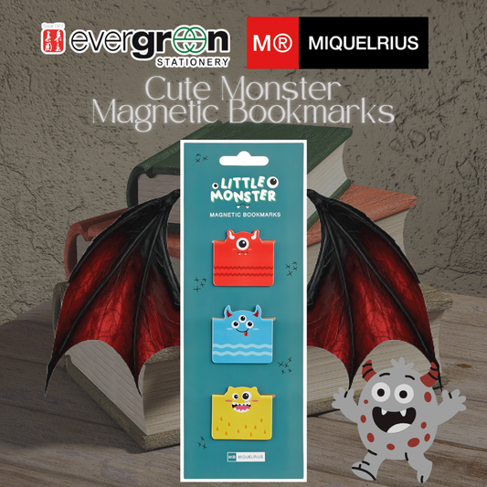 [SG] Apli Miquelrius Cute Magnetic Monster Bookmarks | Set of 3 [Evergreen Stationery]
