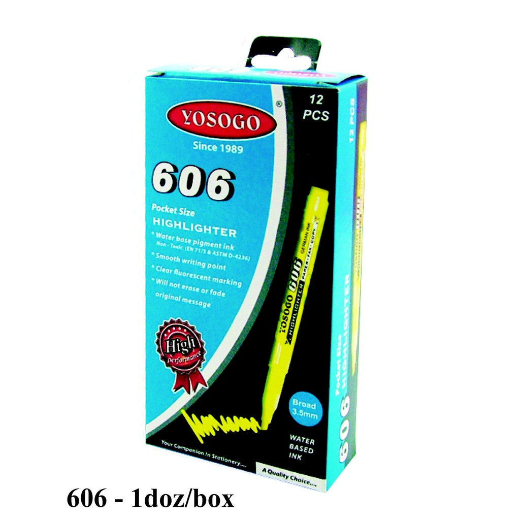 Yosogo 606 Highlighter Yellow/Green/Blue/Orange/Pink/Red