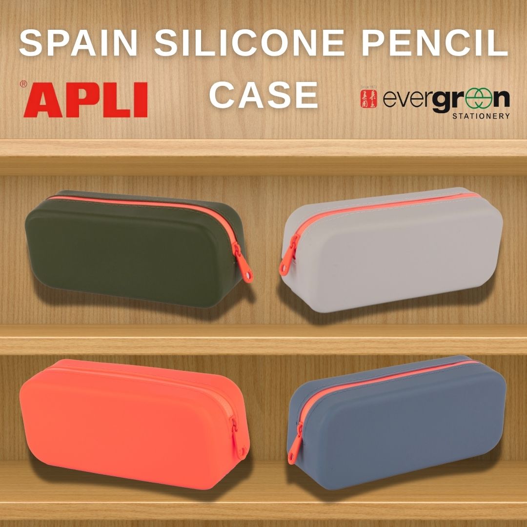 [SG] APLI Coloured Silicone Pencil Case [Evergreen Stationary]