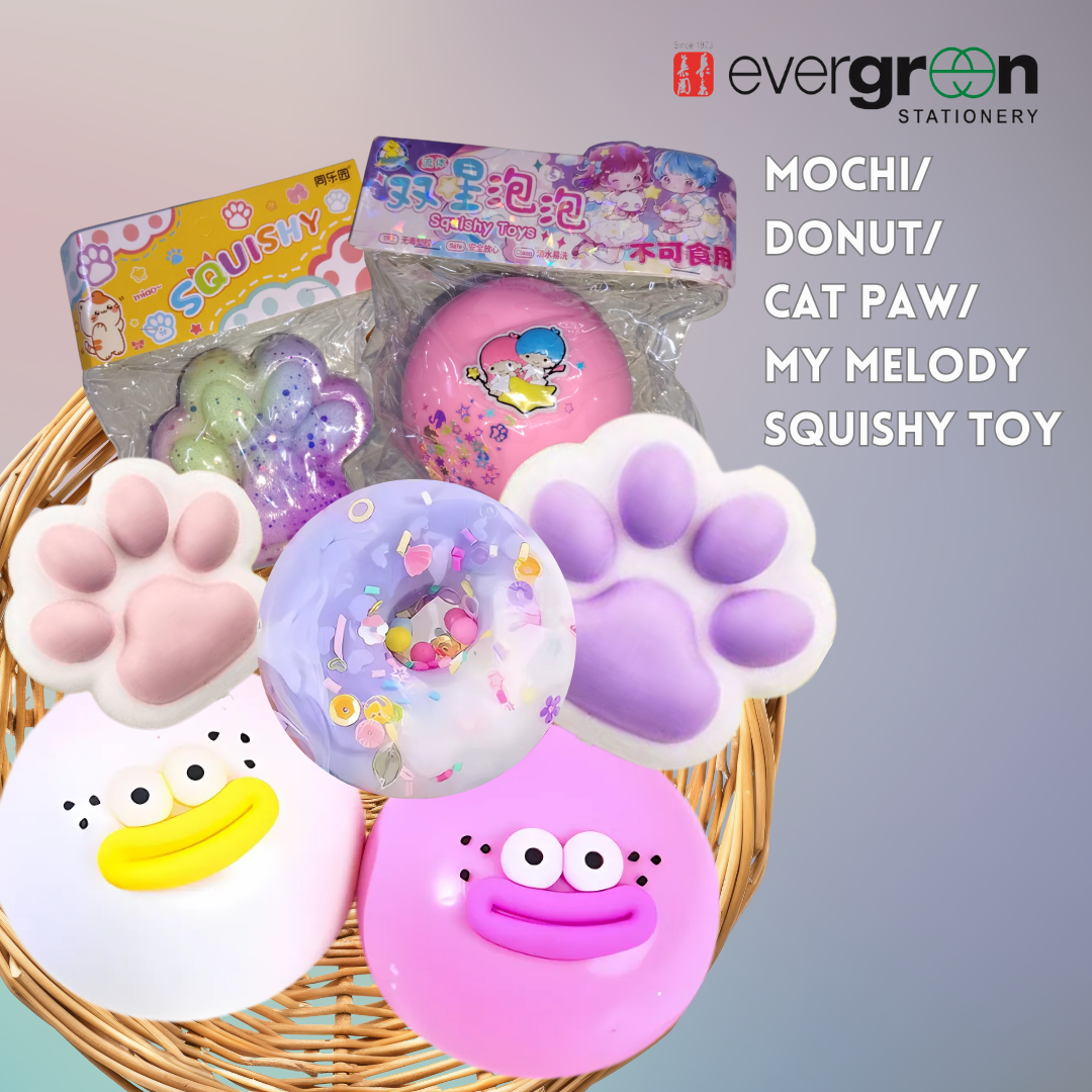 [SG] Mochi/Donut/Cat Paw/My Melody Squishy Toy [Evergreen Stationery]