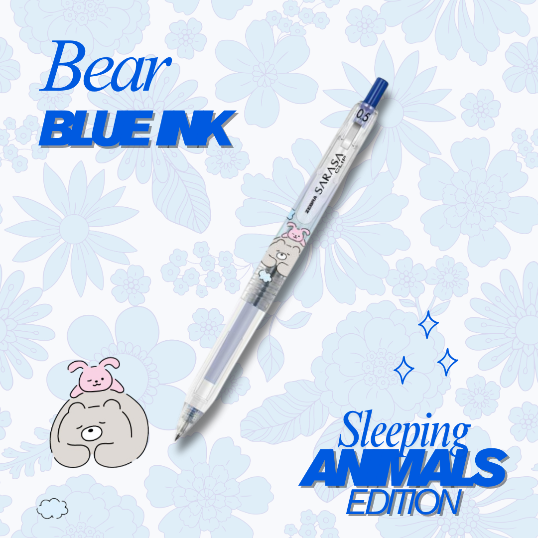 [SG] Zebra Sarasa Clip Pen 0.5mm – Sleeping Animals Limited Edition (5 Designs) [Evergreen Stationery]