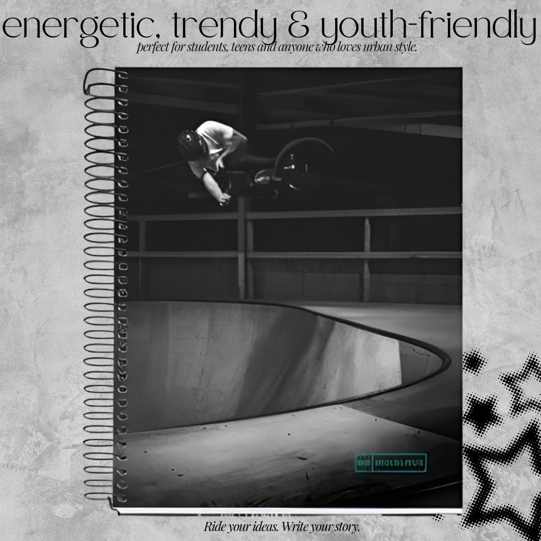 [SG] APLI A5 Notebook – 140 Pages | 70gsm Premium Paper | Skate Park Design [Evergreen Stationery]