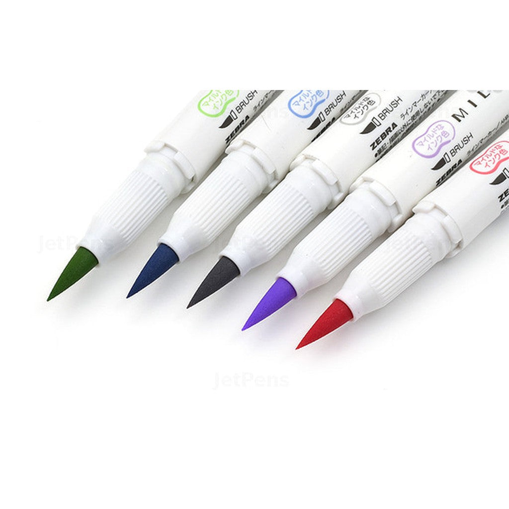 Zebra Mildliner Brush | 5 Colour Set