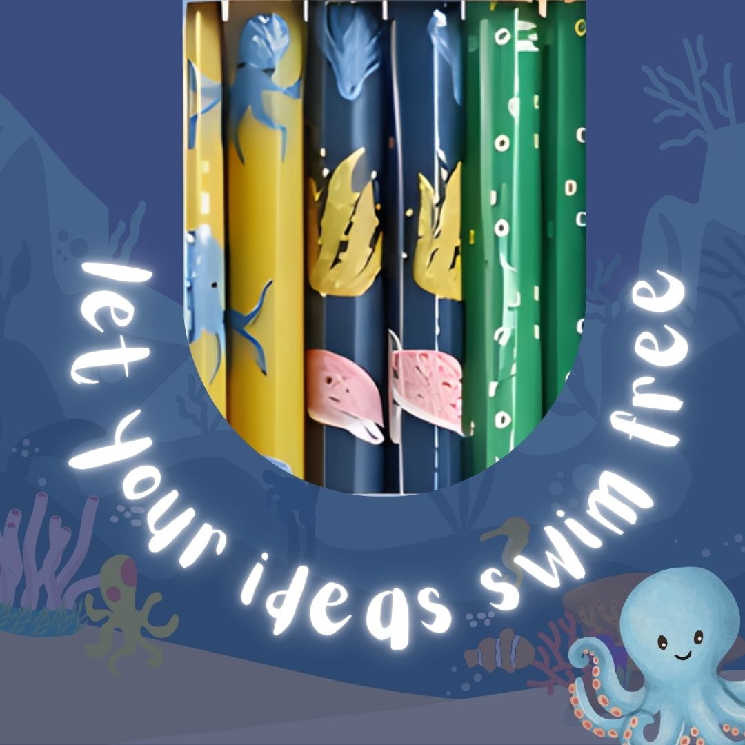 [SG] APLI Set of 6 Pencils – Sea World [Evergreen Stationery]