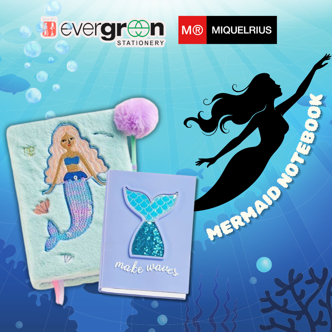 [SG] Apli Miquelrius Mermaid Dream Notebooks | Furry Notebook with Pen | Mini Notebook [Evergreen Stationery]
