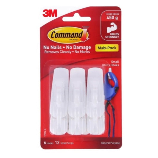 [SG] 3M 17002VP SML HOOK 6HKS 12STRP 4PK/BG [Evergreen Stationery]