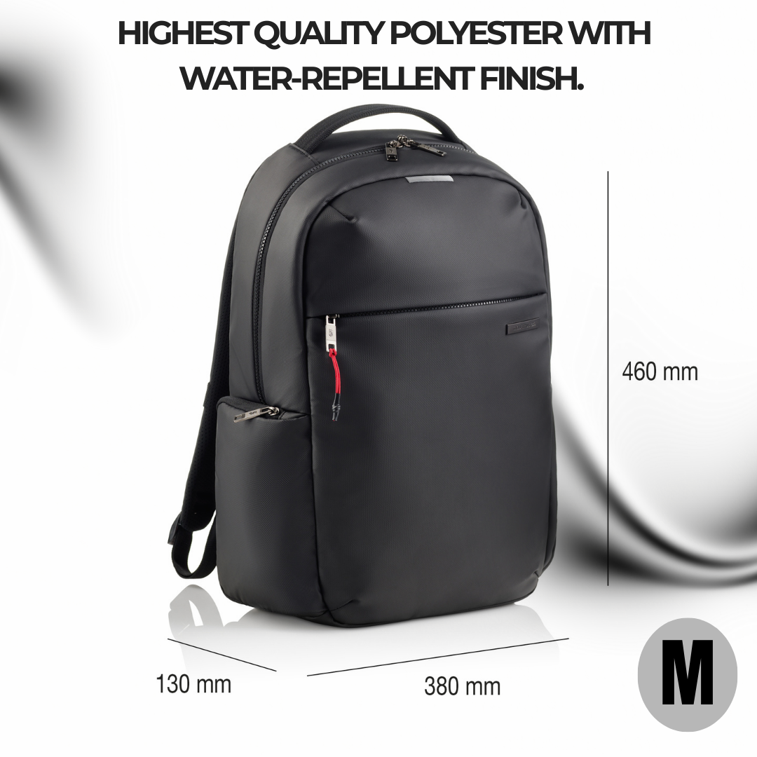 [SG] APLI Black Backpack M – Work & Travel Bag | 22L Capacity | Water-Repellent Finish [Evergreen Stationery]