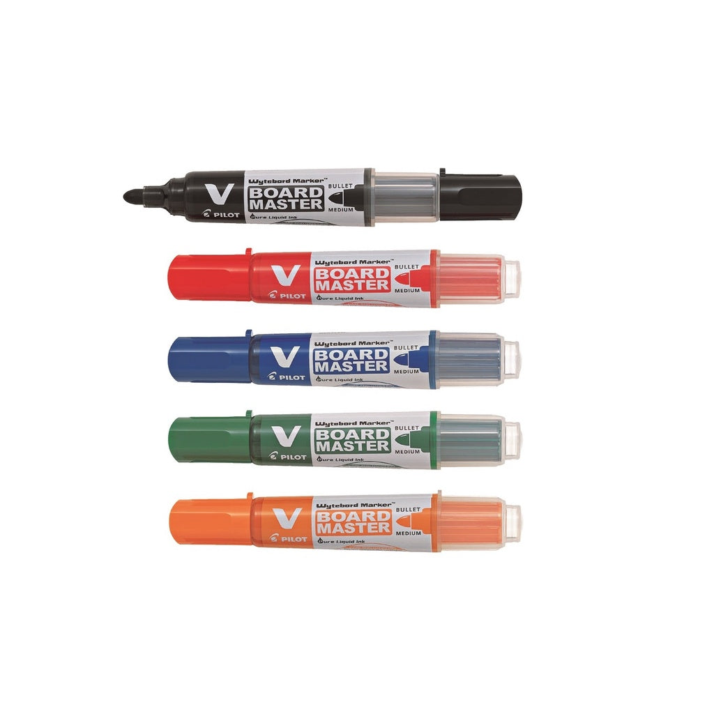 Pilot VBoardMaster Whiteboard Marker Medium Bullet Tip 5pcs Set