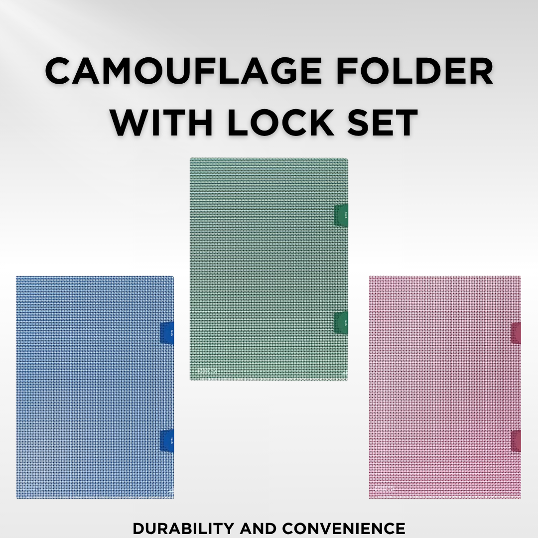 [SG] Plus Camouflage Folder With Lock Set [Evergreen Stationery]