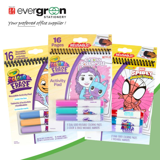 Crayola Color & Erase Activity Pad with Markers | Ages 3+ | 5 Characters | Non-toxic | For travel and everyday play |