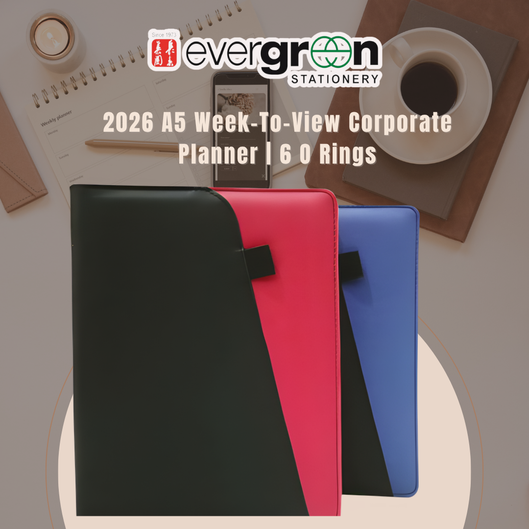 [SG] 2026 A5 Week-To-View Corporate Planner | 6 O Rings [Evergreen Stationery]
