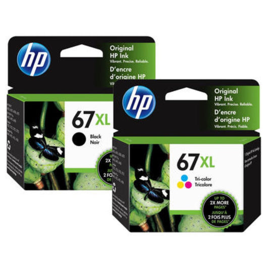 HP 67XL Ink Cartridge (Black 3YM57AA/Color 3YM58AA)