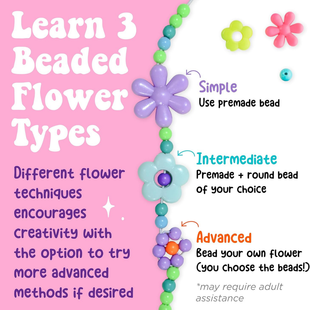 Faber Castell Mini Kit Bracelets | Woven Cube/ Beaded Flower | DIY Jewelry Craft Kit | Fun, Mess-Free Travel Activity | Ages 6+