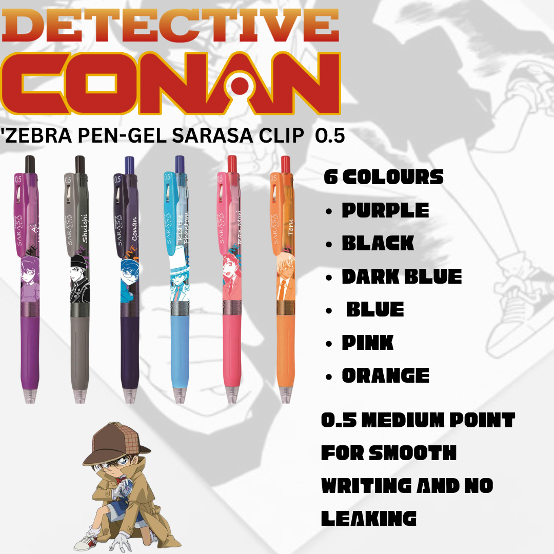 Zebra Sarasa Clip Detective Conan Limited Edition 0.5mm Indivisual Gel-Pen | Anime Lovers