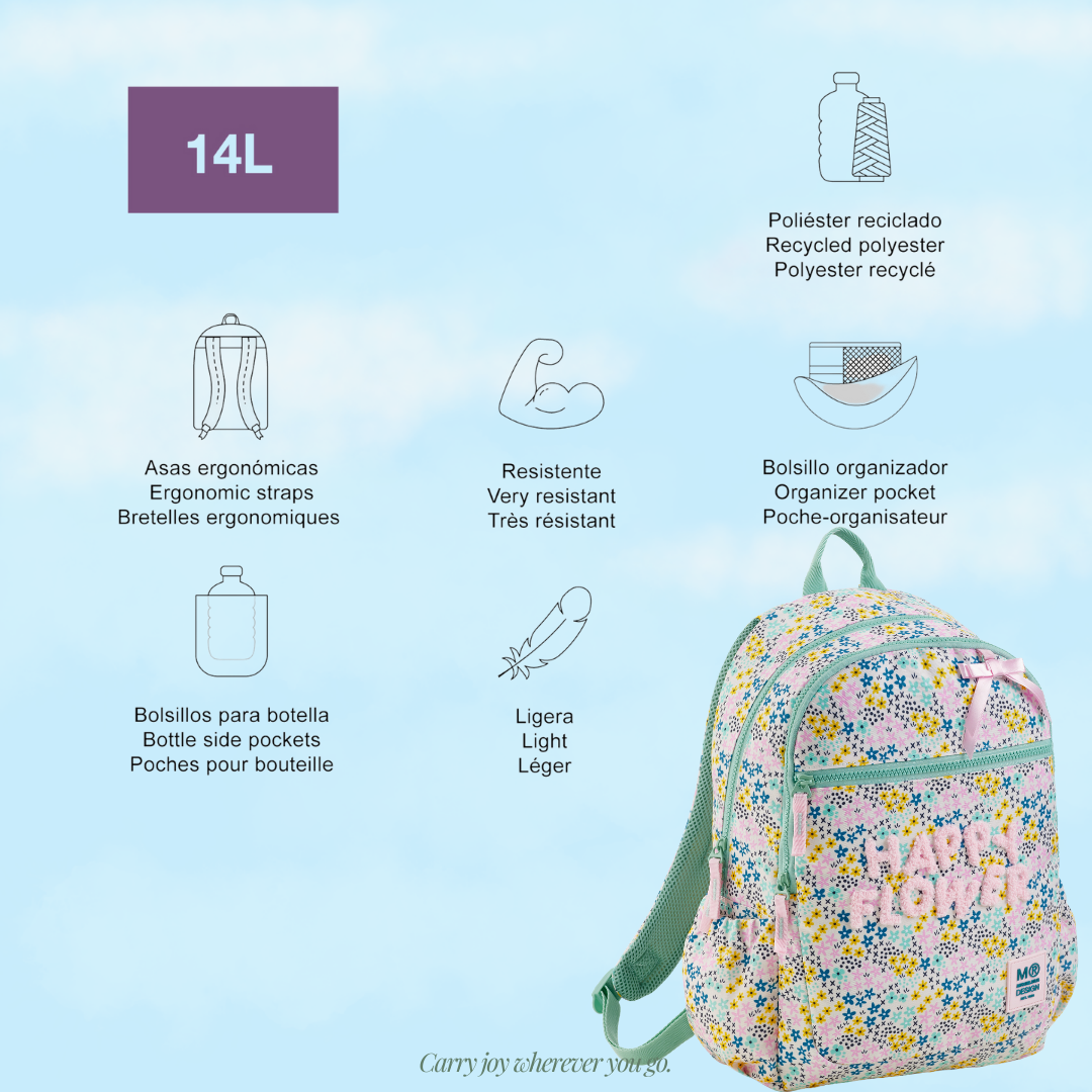 [SG] APLI Recycled Lisboa Backpack -- Happy Design | Lightweight & Spacious [Evergreen Stationery]