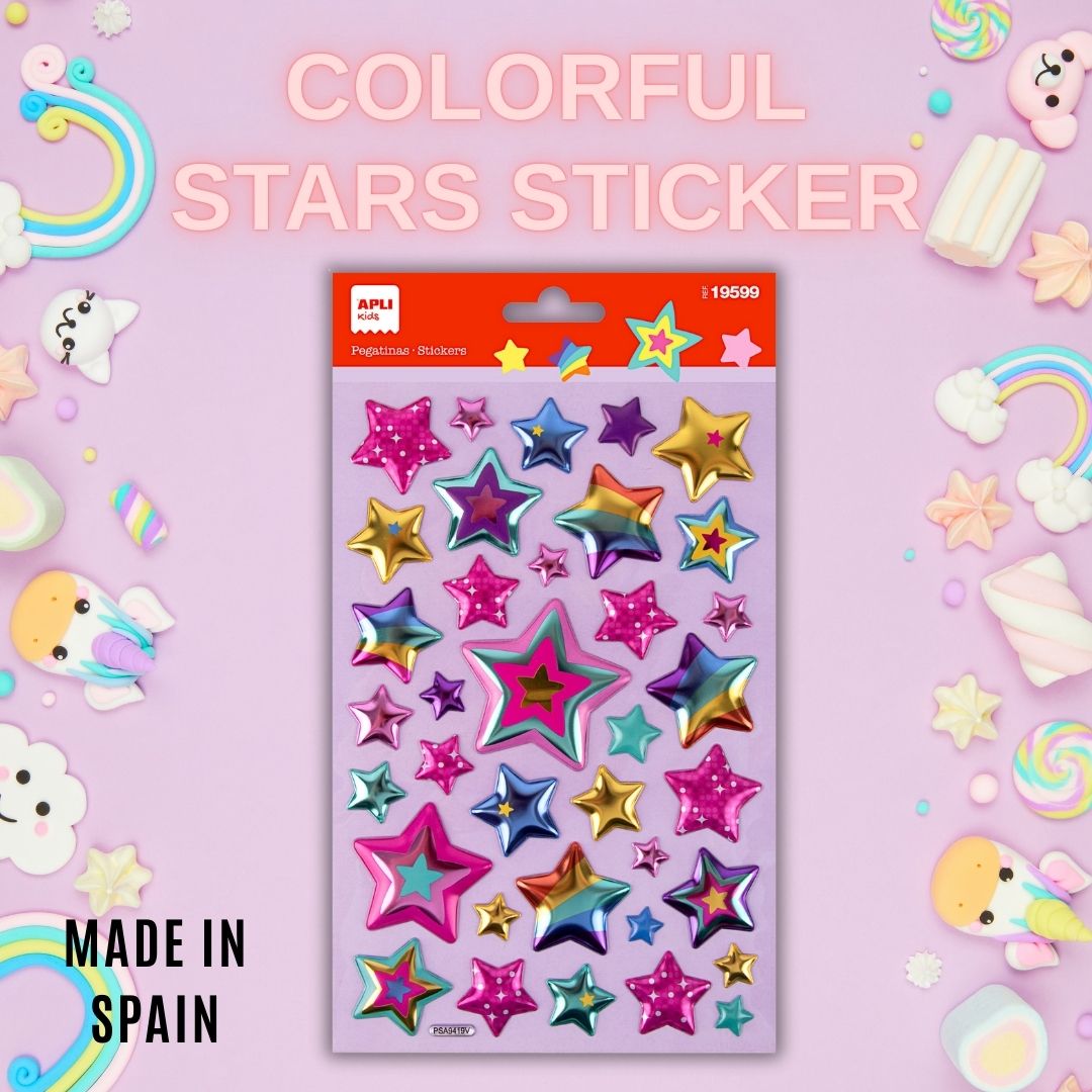 [SG] APLI Colorful Space Animals/Star Design Stickers [Evergreen Stationary]