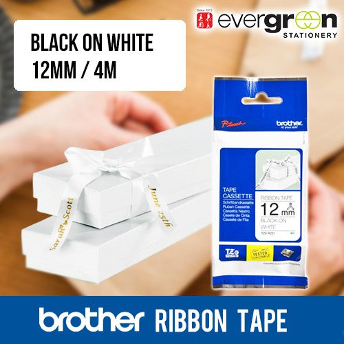 Genuine Brother TZe-RW34/R234 Ribbon Tape Cassette – Gold on Wine Red/white