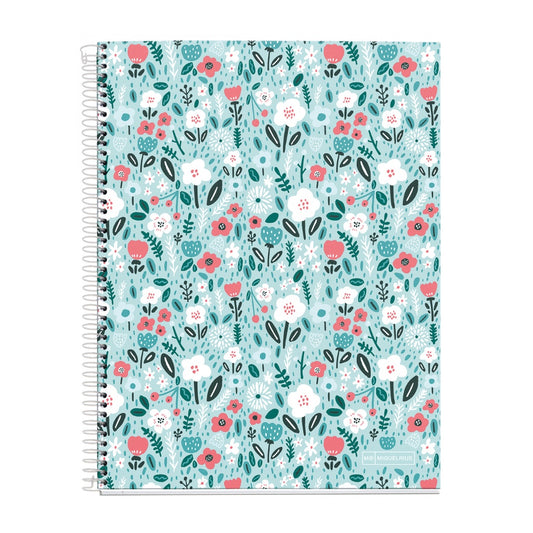 [SG] Apli Miquelrius Mint Flowers Notebook A4 | A5 Lined [Evergreen Stationery]