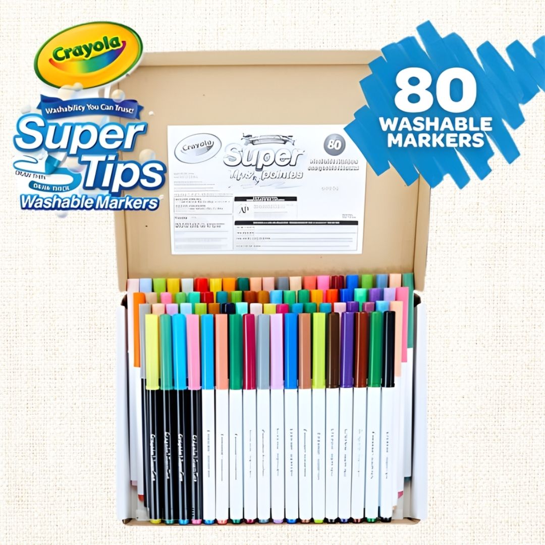 [SG] Crayola Washable SuperTips Markers 80 Colours [Evergreen Stationery]