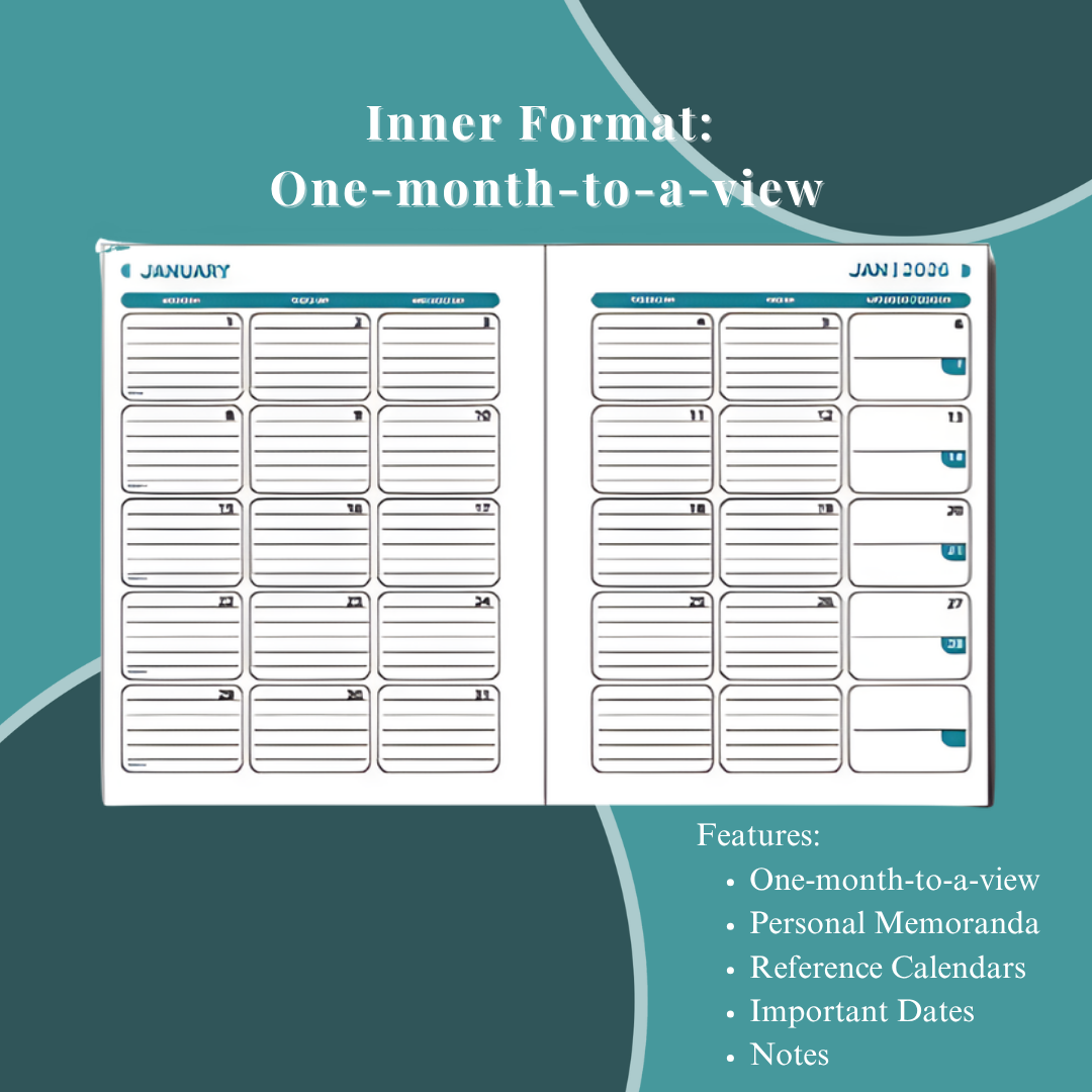 [SG] 2026 A5 Month-To-View | Turqoise-Blue Corporate Planner [Evergreen Stationery]