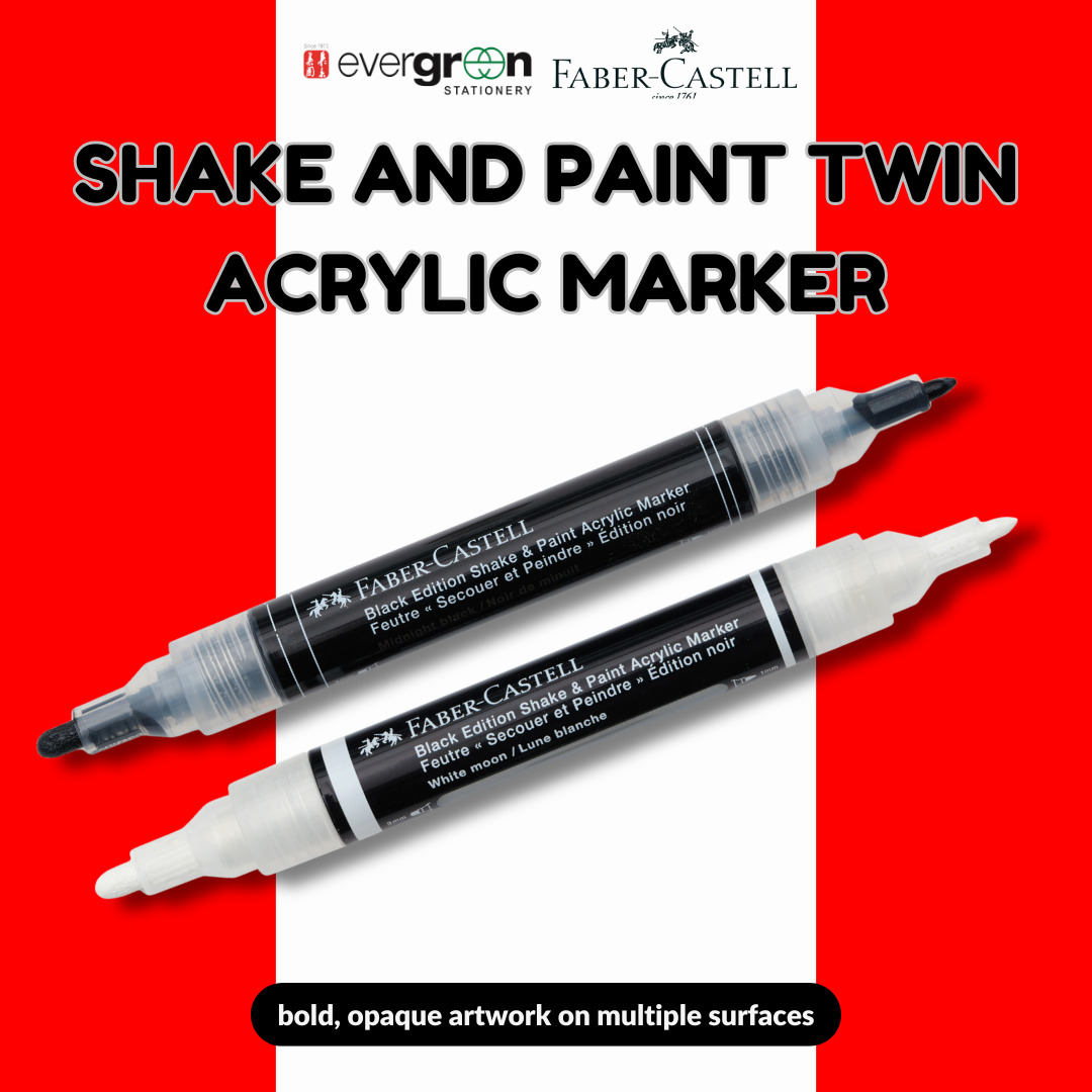 [SG] Faber Castell Black Edition Shake and Paint Twin Acrylic Marker [Evergreen Stationery]