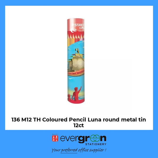 136 TH Coloured Pencil Luna round metal tin