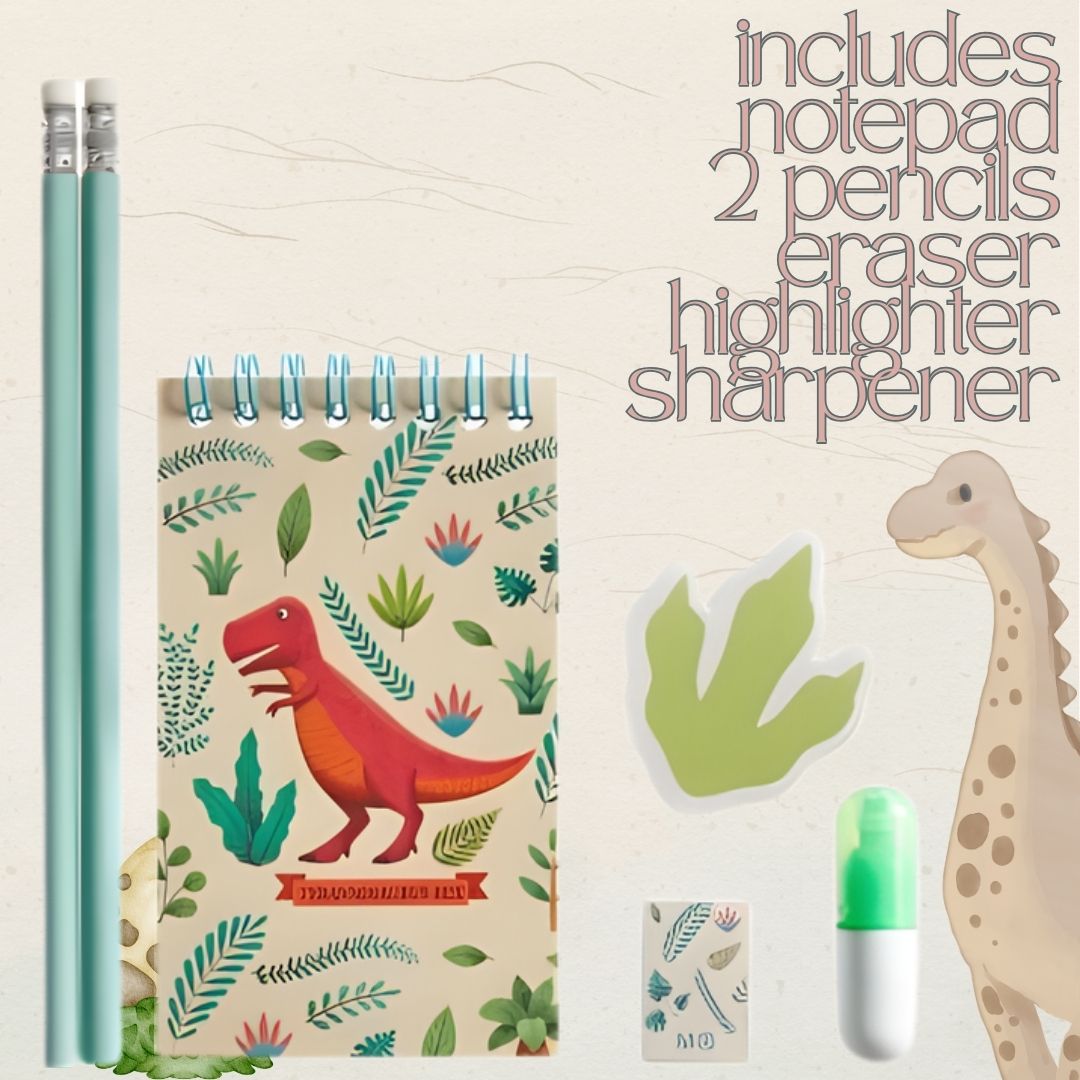 [SG] APLI MIQUELRIUS PVC Case Set of Dinos [Evergreen Stationery]