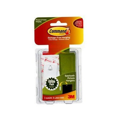 Command™ Sawtooth Picture Hangers 17042VP, 3 Hangers 6 Strips/Pack