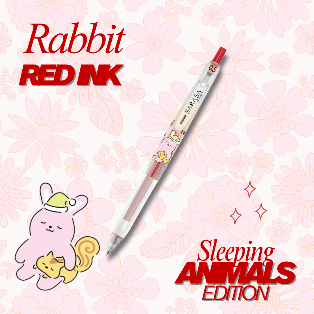 [SG] Zebra Sarasa Clip Pen 0.5mm – Sleeping Animals Limited Edition (5 Designs) [Evergreen Stationery]