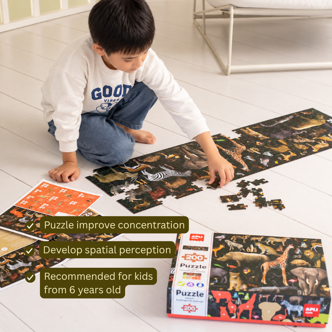 APLI Animal Puzzles | Glow in the Dark Mag Forest | Marine Animals | Savanna Animals | +6 years | Improve concentration | Develop fine motor skills |
