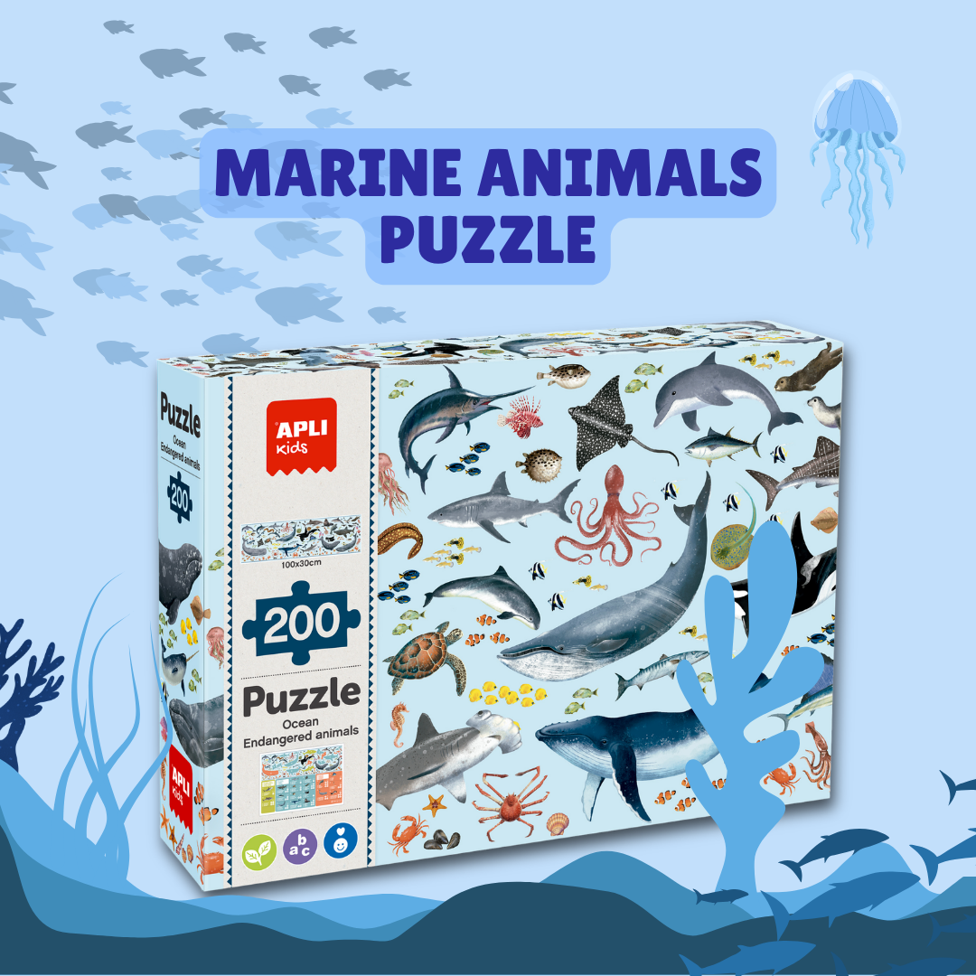 APLI Animal Puzzles | Glow in the Dark Mag Forest | Marine Animals | Savanna Animals | +6 years | Improve concentration | Develop fine motor skills |