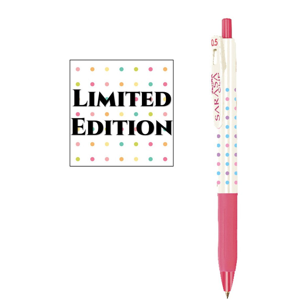 [SG] [Limited Edition] | Zebra Sarasa Clip Colourful Dots Gel Pen [Evergreen Stationery]
