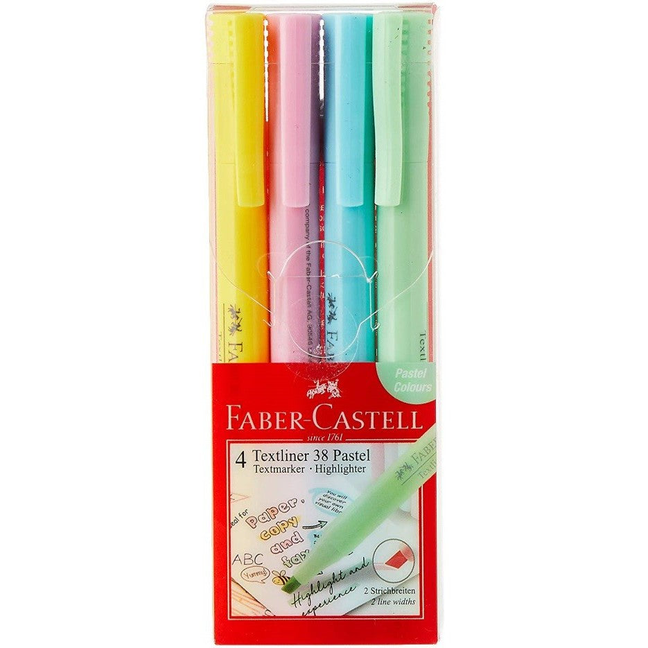 Faber-Castell Highlighter Textliner 38 Pastel, wallet of 4