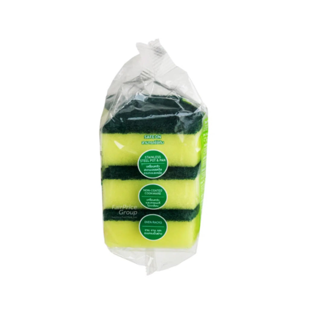 [SG] 3M Scotch-Brite 2-in-1 Sponge Pad 3S/pack [Evergreen Stationery]